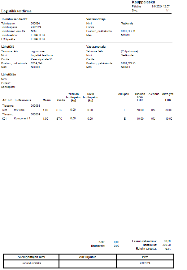 proformafaktura Finland