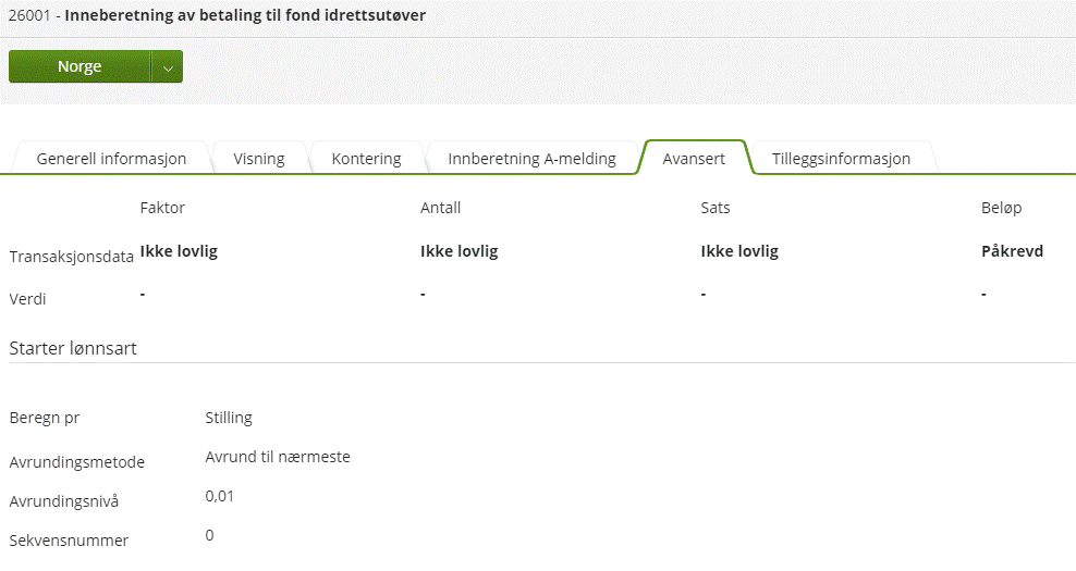 Rapportering av betaling til fond for idrettsutøvere - sponsor