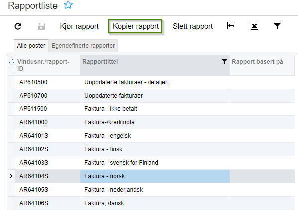 Kopiere rapport