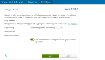 Koble AutoReport til Altinn (levering av mva-melding elektronisk)